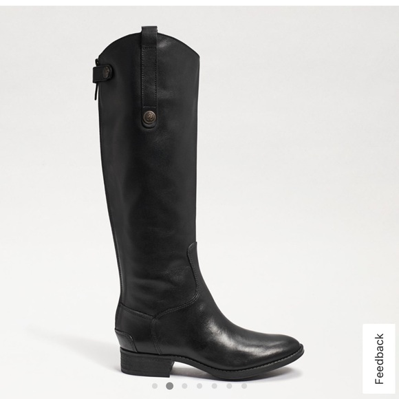 Sam Edelman black leather penny riding boots size 7 - Picture 1 of 11